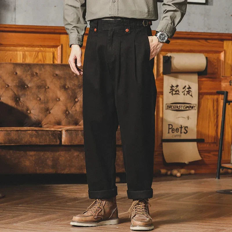 Inglis | Pleated Straight Leg Casual Trousers