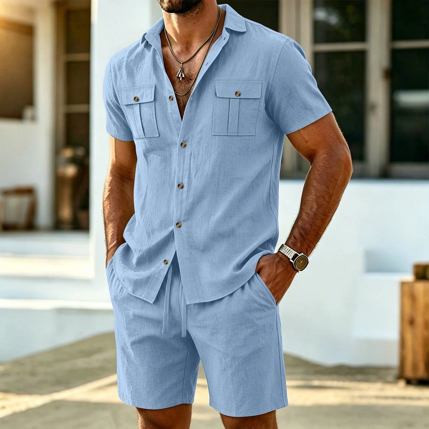 Jalo | Short Sleeve Shirt And Shorts Set