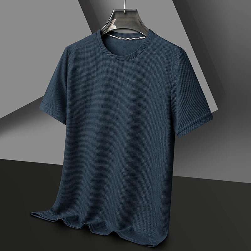 Michalis | Crew Neck Textured Short Sleeve T-Shirt