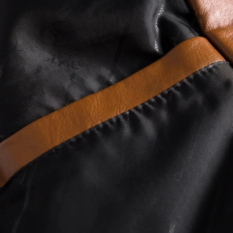 Heinz | Vintage Style Button Leather Blazer