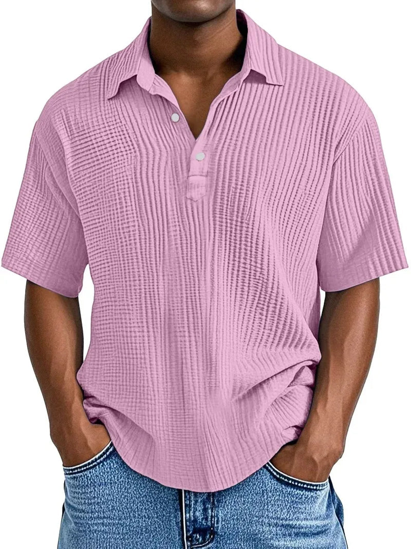 Hauser | Textured Short Sleeve Polo Shirt
