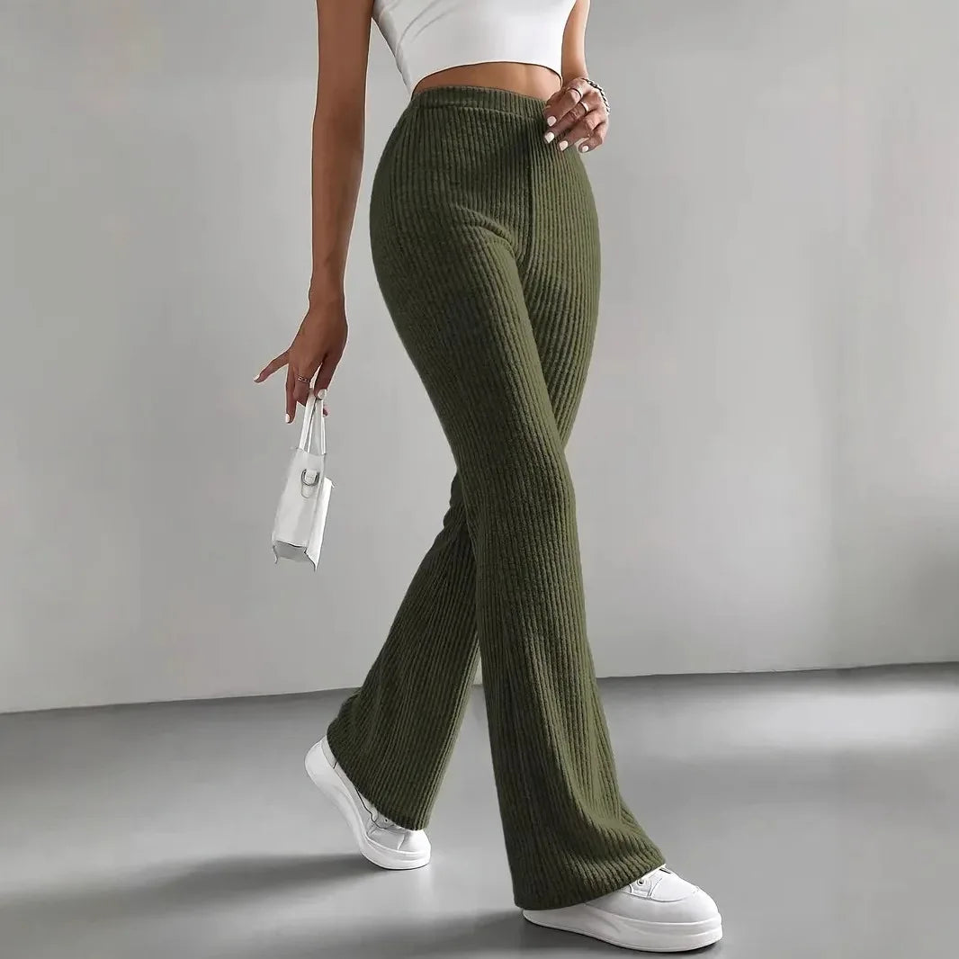 Kathrine | Lounge Pants Ribbed Flared High Waist