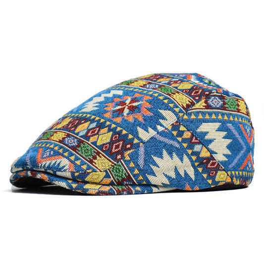 Juraj | Aztec Print Flat Cap
