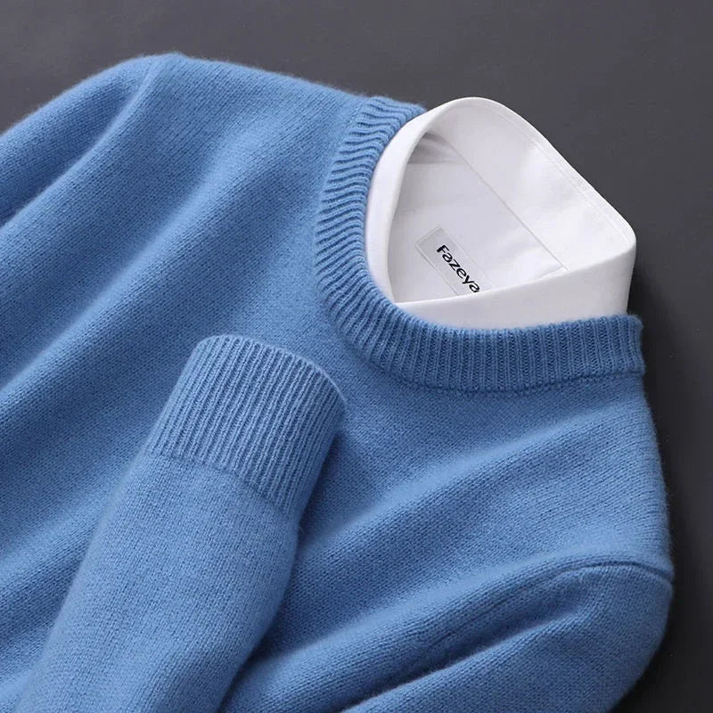 Liam | Round Neck Long Sleeve Knitted Jumper