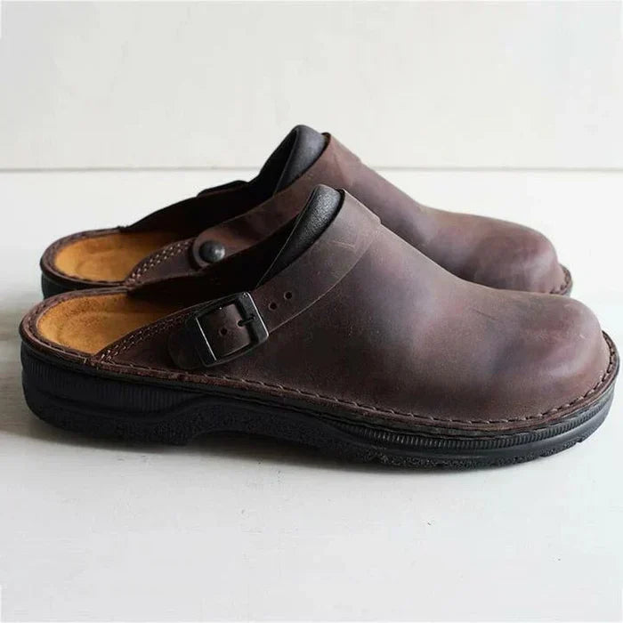 Eckhart | Slip On Clog Shoes Buckle Strap Thick Sole