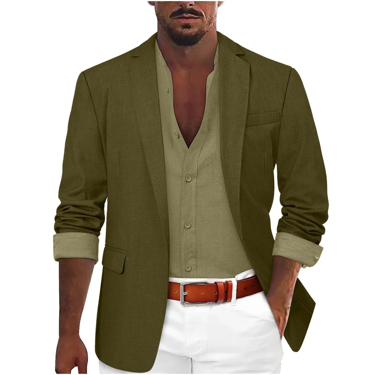 Alanzoka | Blazer Notch Lapel Single-Breasted Jacket