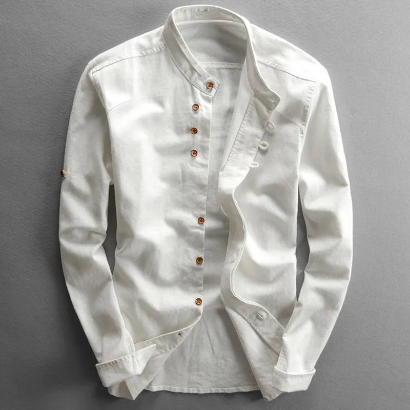 Hrvoje | Mandarin Collar Button Front Shirt