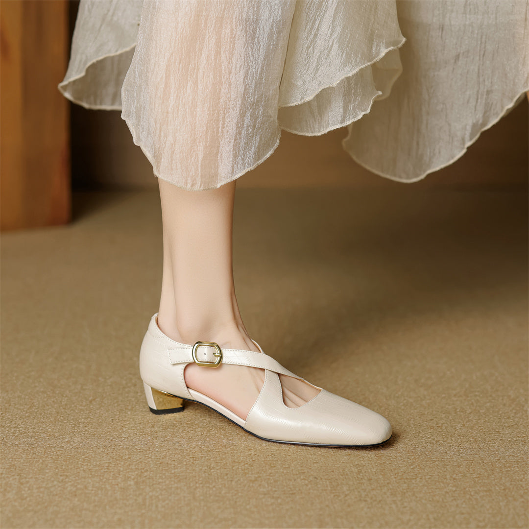 Malena | Block Heel T Strap Mary Jane Shoes