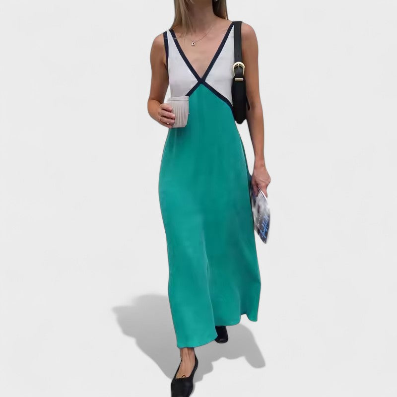 Vida | Sleeveless Colour Block Maxi Dress