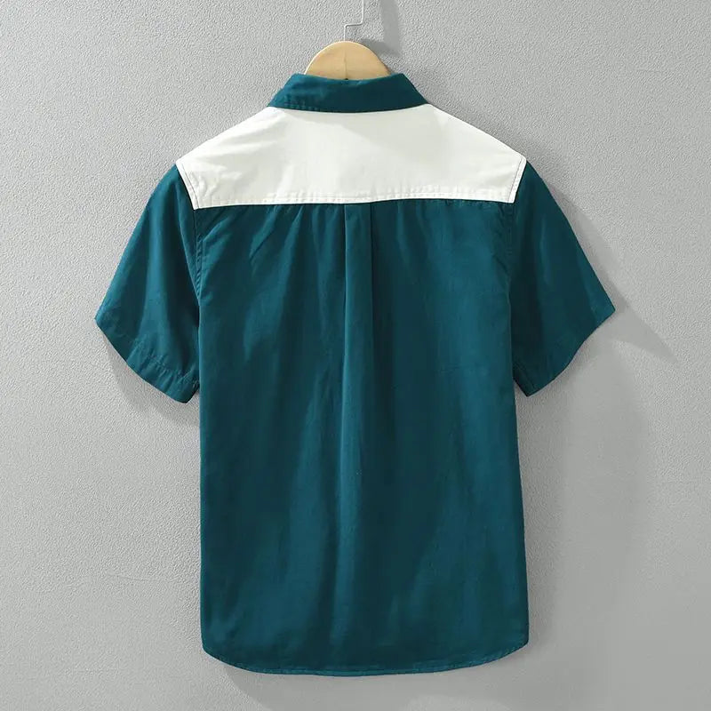 Biagio | Short Sleeve Colour Block Button Shirt