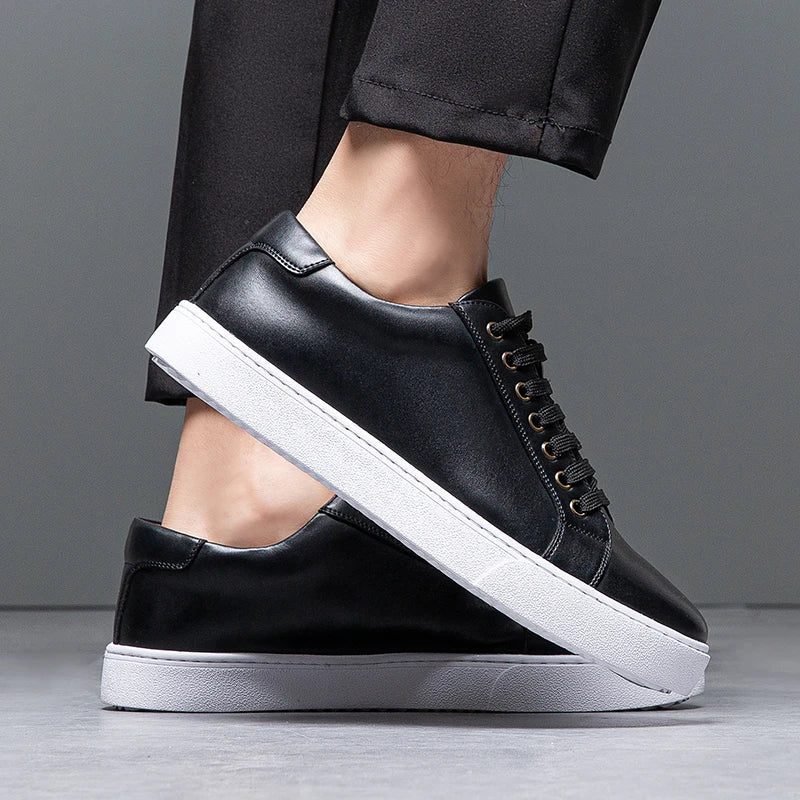 Leonell | Leather Lace-Up Low-Top Trainers