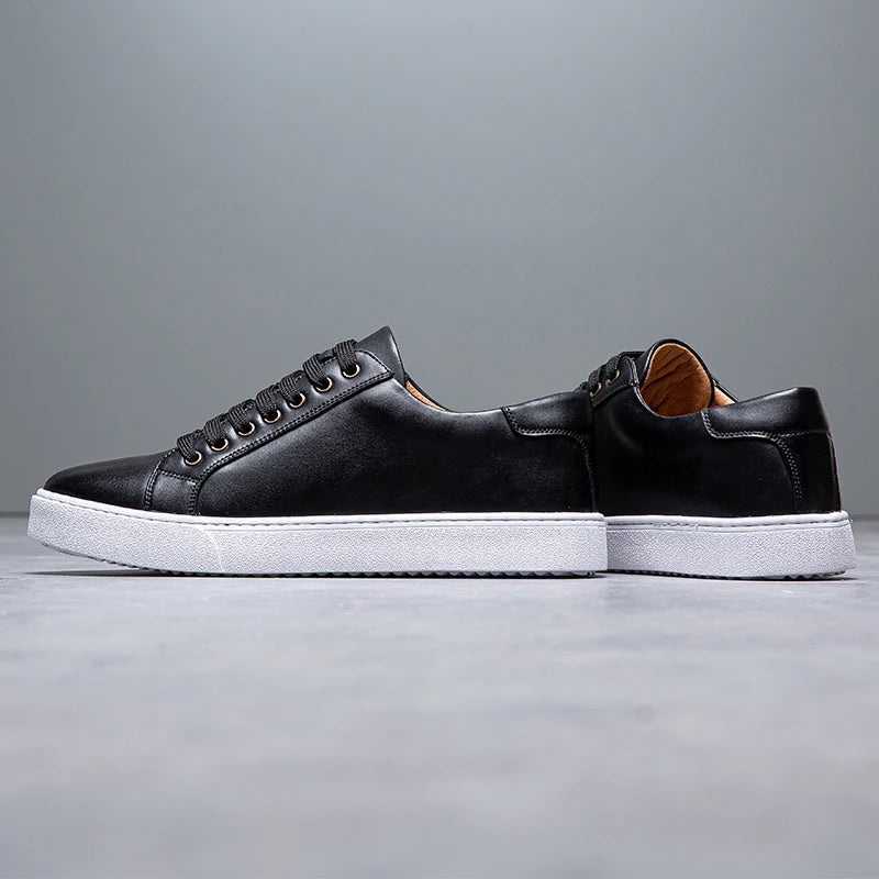 Leonell | Leather Lace-Up Low-Top Trainers