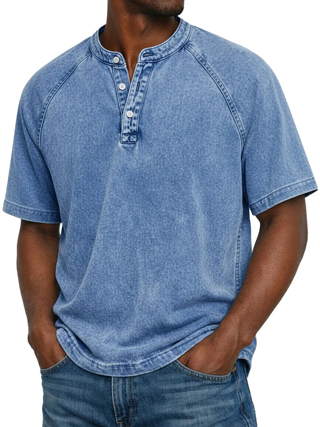 Misael | Short Sleeve Henley Neck T Shirt