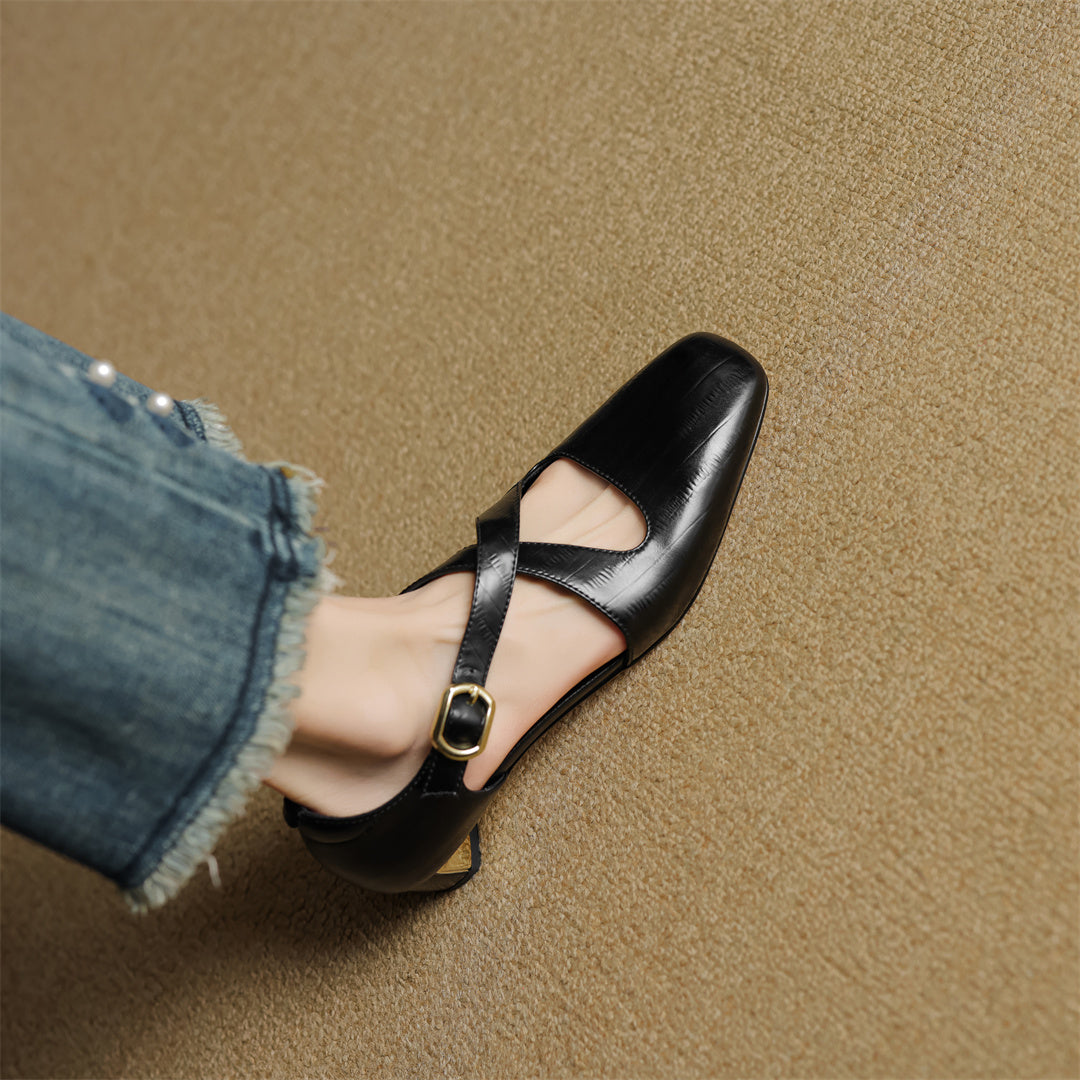 Malena | Block Heel T Strap Mary Jane Shoes