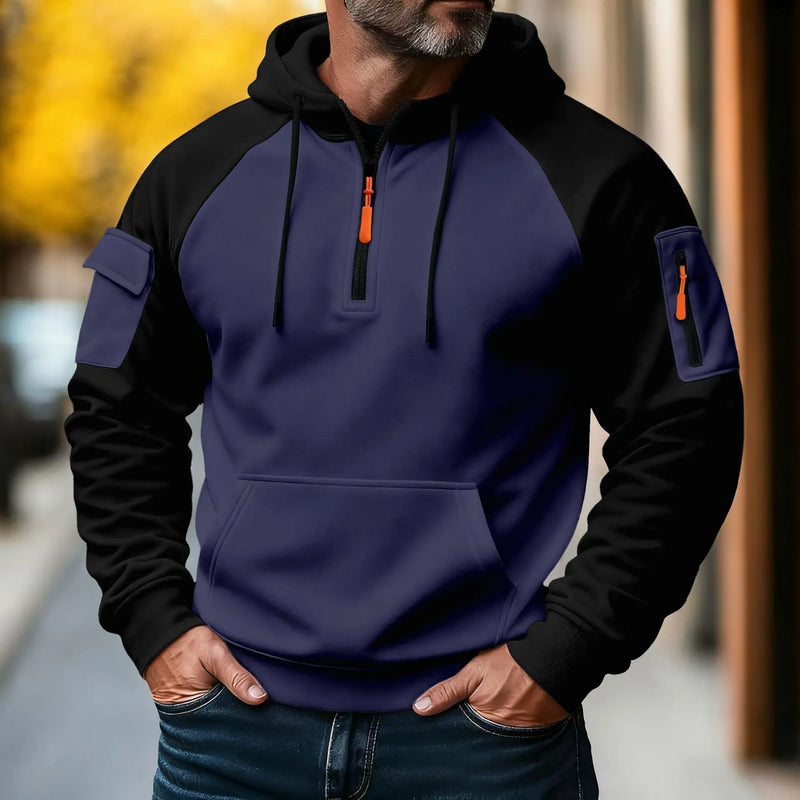 Nachman | Hooded Quarter Zip Pullover Sweatshirt