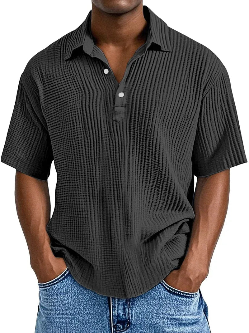 Hauser | Textured Short Sleeve Polo Shirt