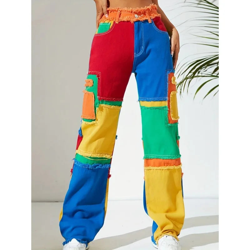 Mayra | Cropped Patchwork Jacket and Wide-Leg Trousers Set