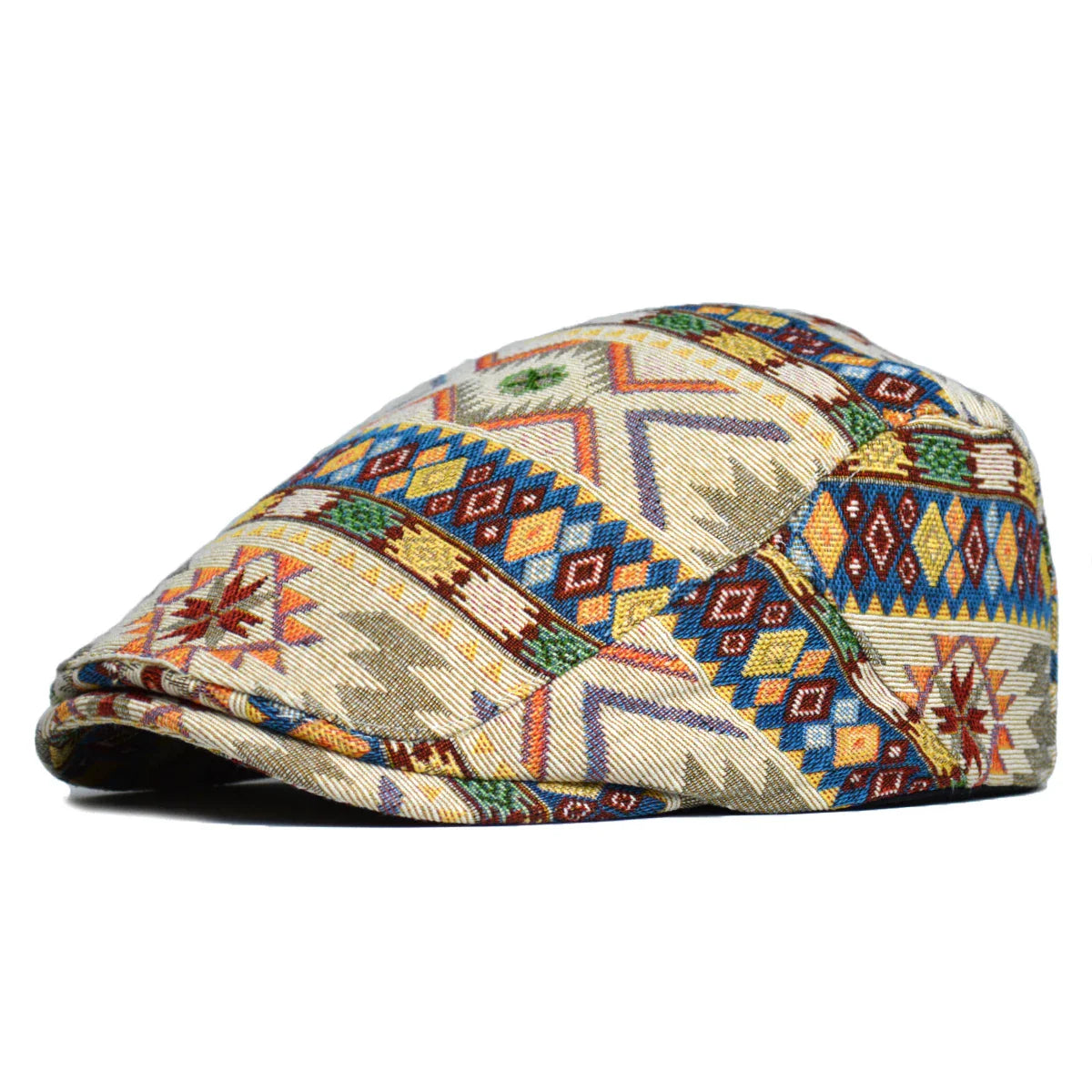 Juraj | Aztec Print Flat Cap