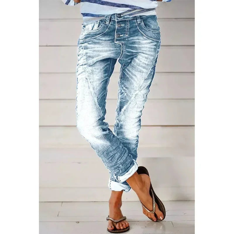 Elsie | Stretch Trousers with Tapered Denim-Style Fit