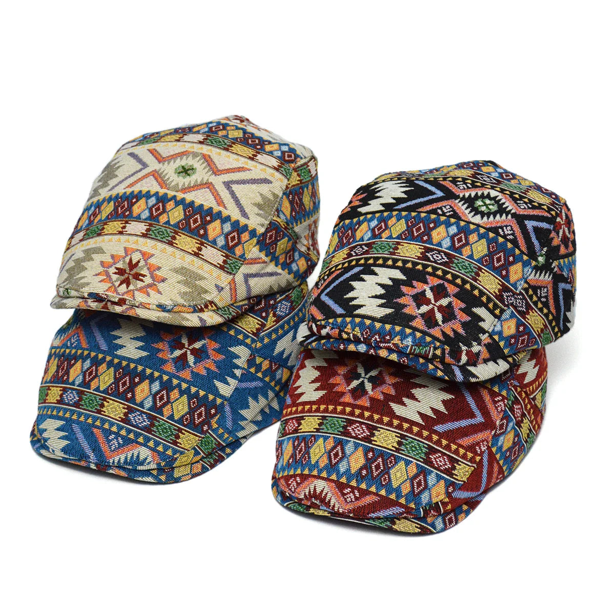 Juraj | Aztec Print Flat Cap