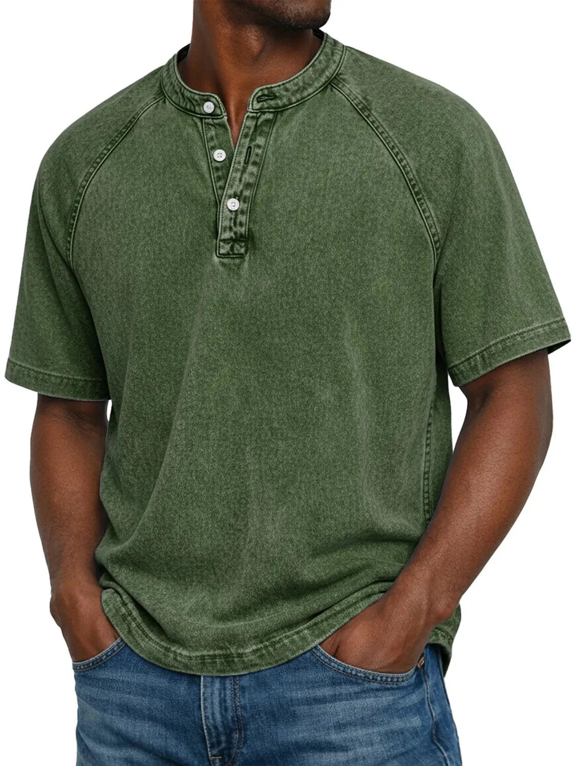 Misael | Short Sleeve Henley Neck T Shirt