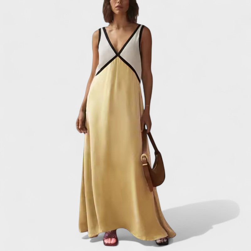 Vida | Sleeveless Colour Block Maxi Dress