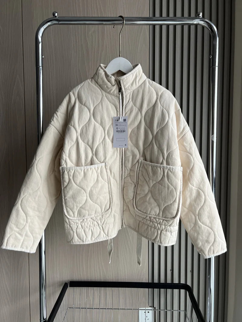 Pascale | Quilted Zip-Up Stand Collar Jacket