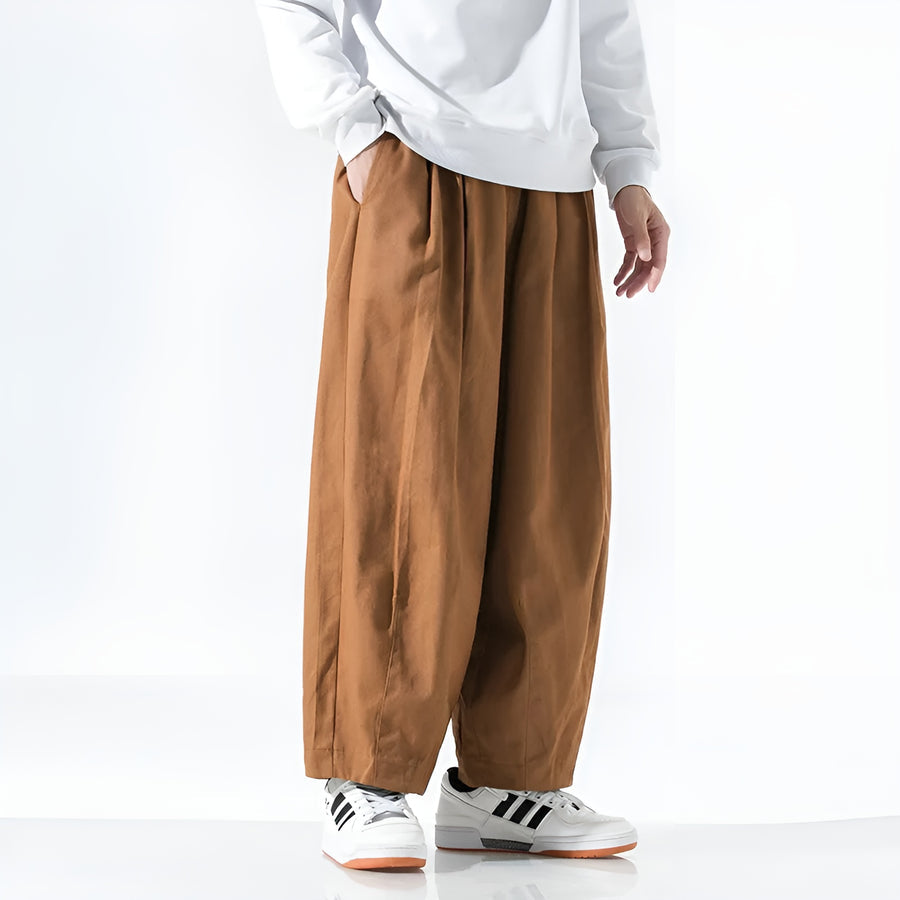 Paolino - Wide Leg Loose Fit Trousers