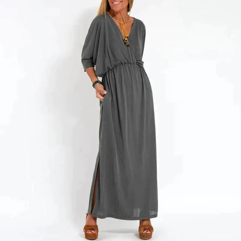 Vesna | V Neck Maxi Dress Elastic Waist