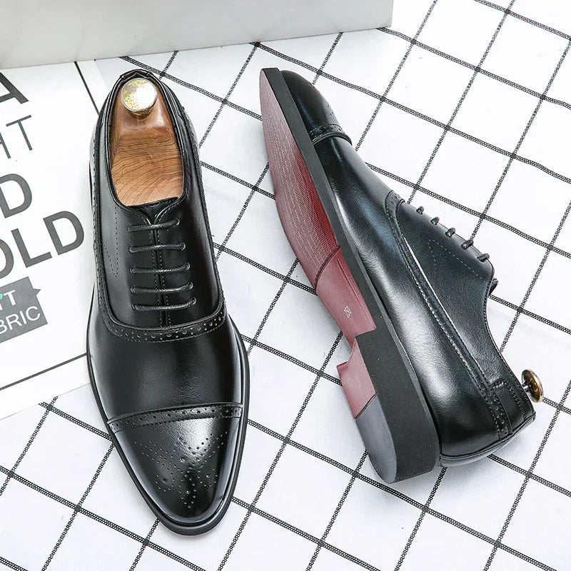 Zydan | Mens Oxford Brogue Dress Shoes