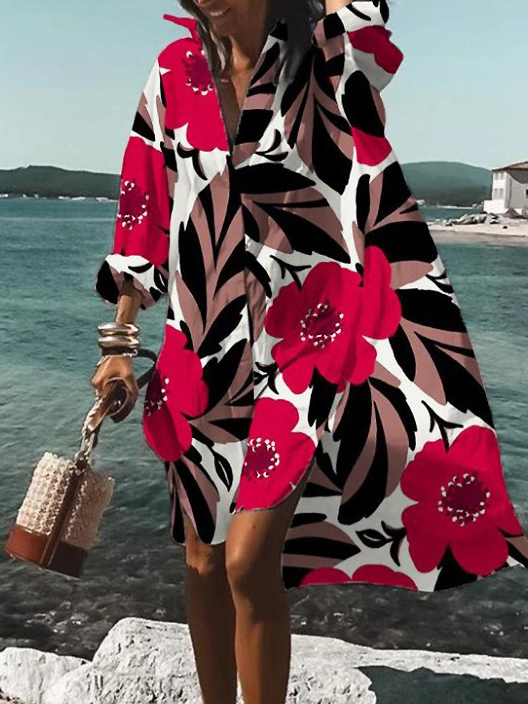 Calogera | Loose Fit Printed Shirt Dress