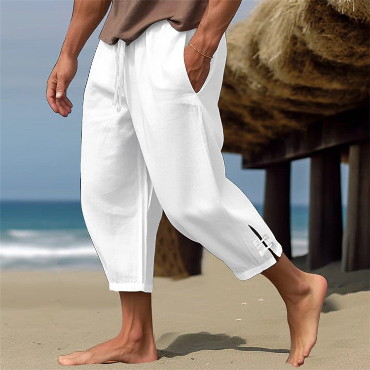 Erich | Mens Linen Beach Trousers