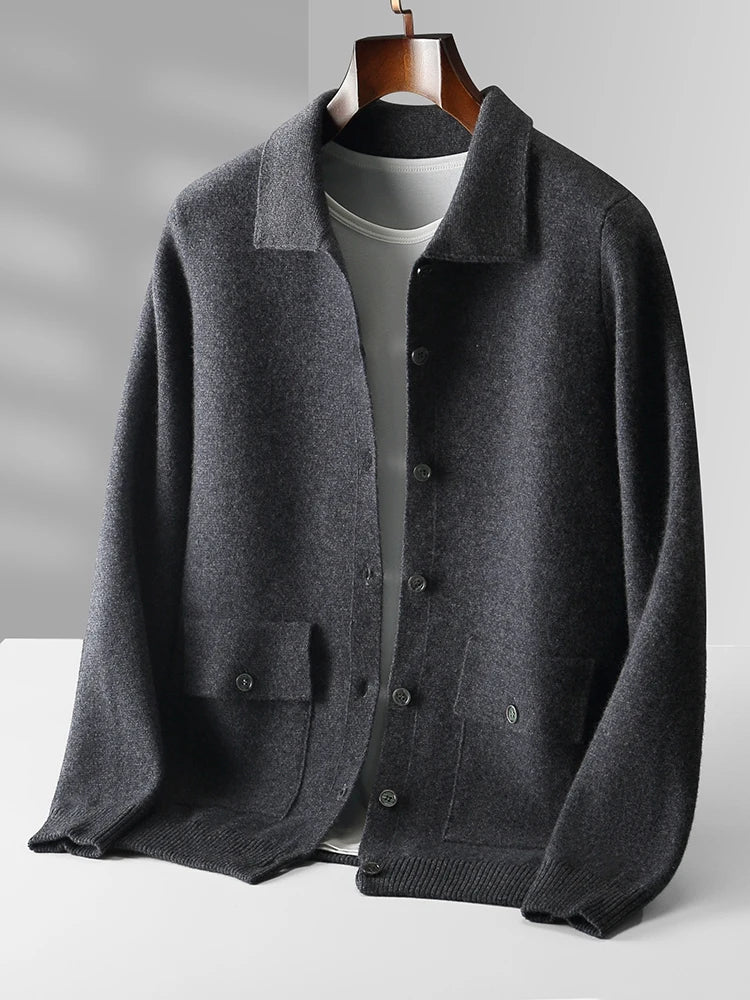 Suphon | Knitted Cardigan with Point Collar and Pockets