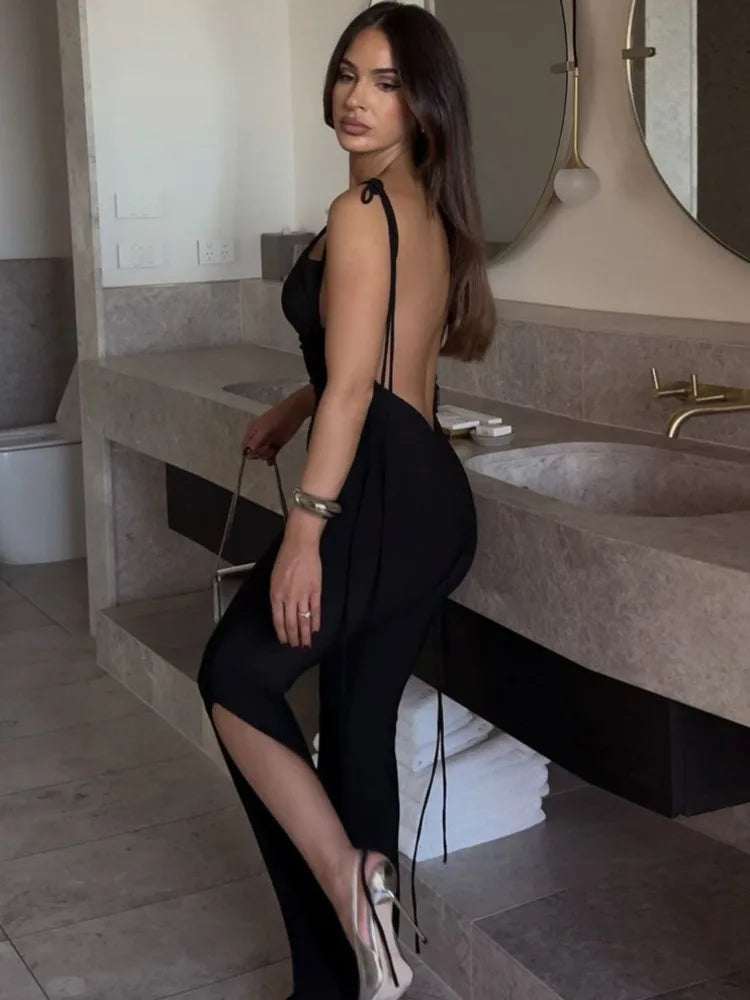 Tamina | Sleeveless Backless Wide Leg Jumpsuit