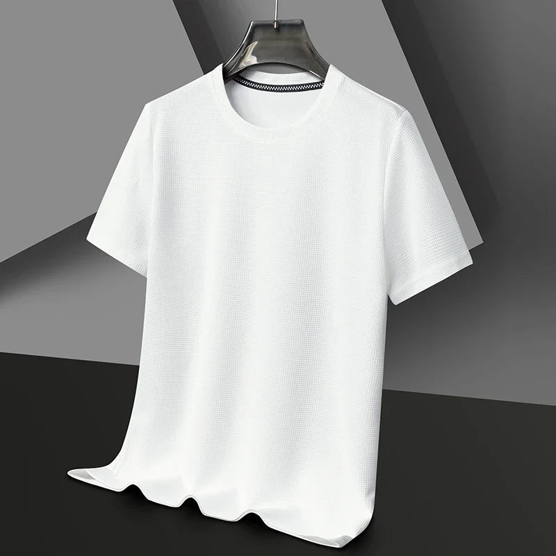Michalis | Crew Neck Textured Short Sleeve T-Shirt