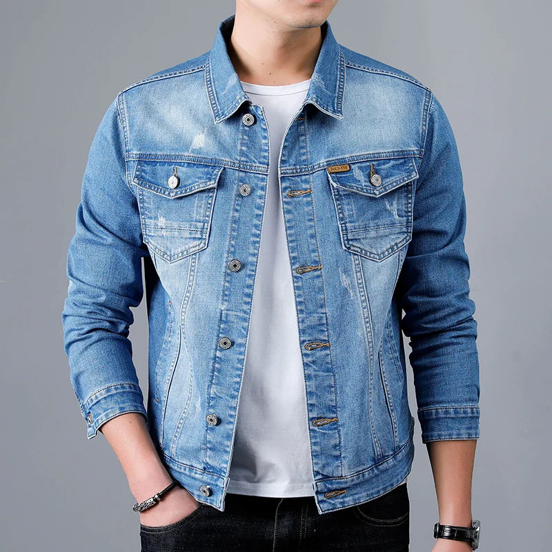 Emeterio | Denim Jacket Long-Sleeve Distressed Button-Up