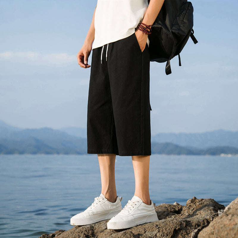 Nelson | Loose Fit Drawstring Cropped Trousers