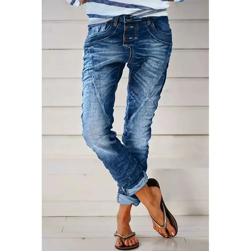Elsie | Stretch Trousers with Tapered Denim-Style Fit