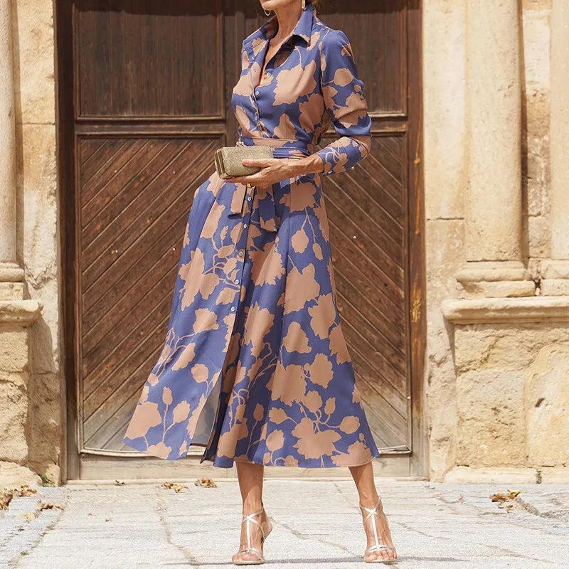 Verina | Maxi Dress with Floral Print and Collar