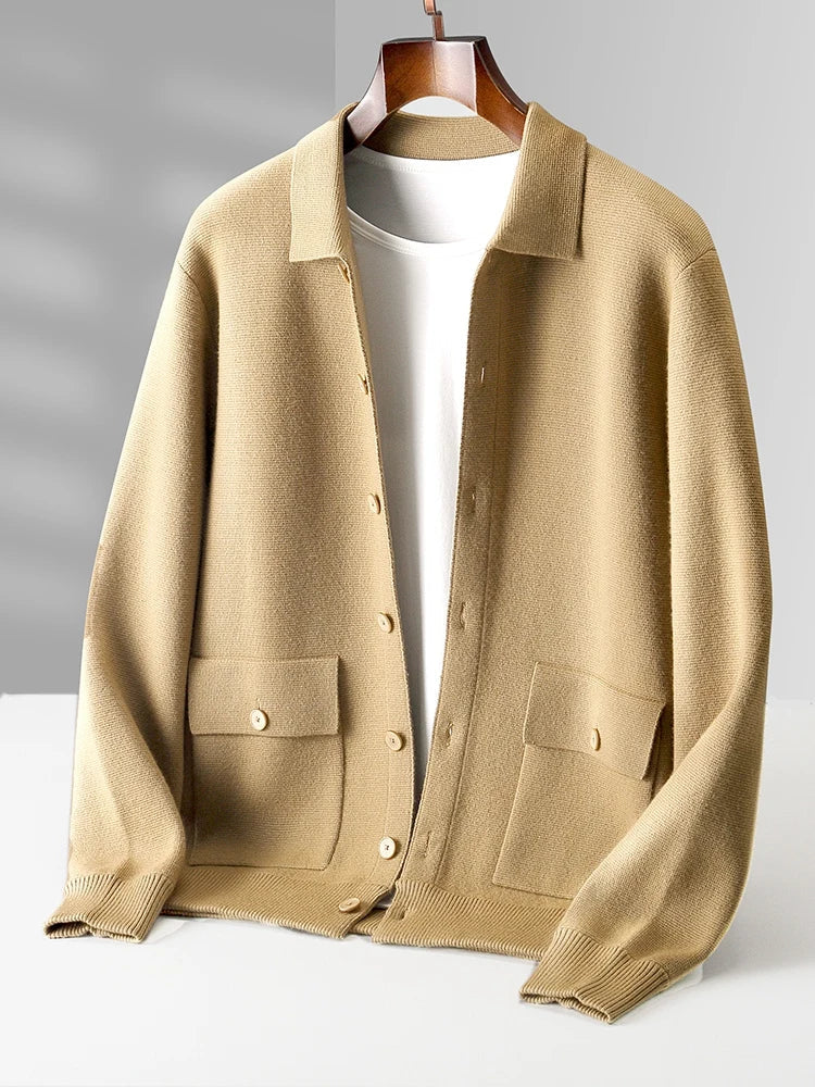 Suphon | Knitted Cardigan with Point Collar and Pockets