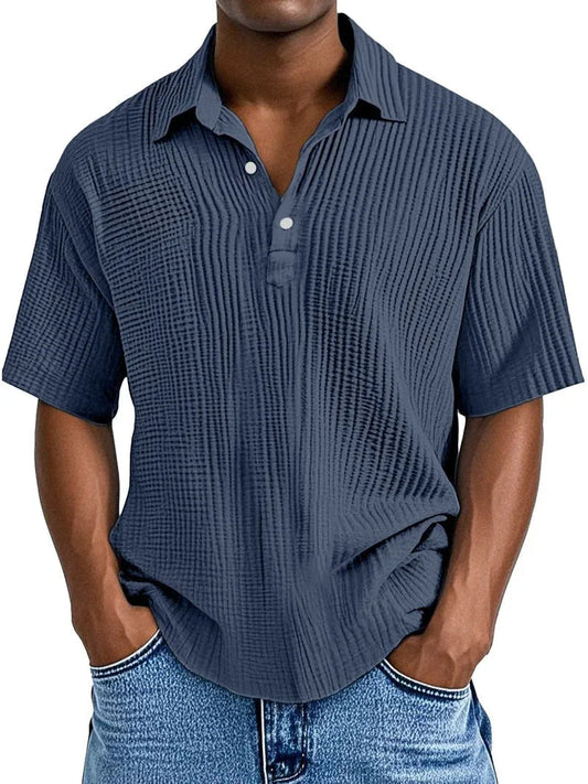 Hauser | Textured Short Sleeve Polo Shirt