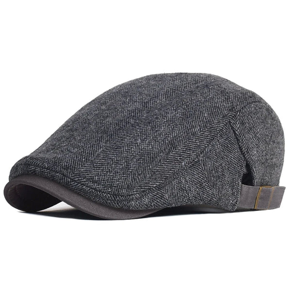 Imre - Herringbone Flat Cap Adjustable Fit