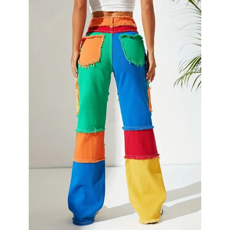 Mayra | Cropped Patchwork Jacket and Wide-Leg Trousers Set