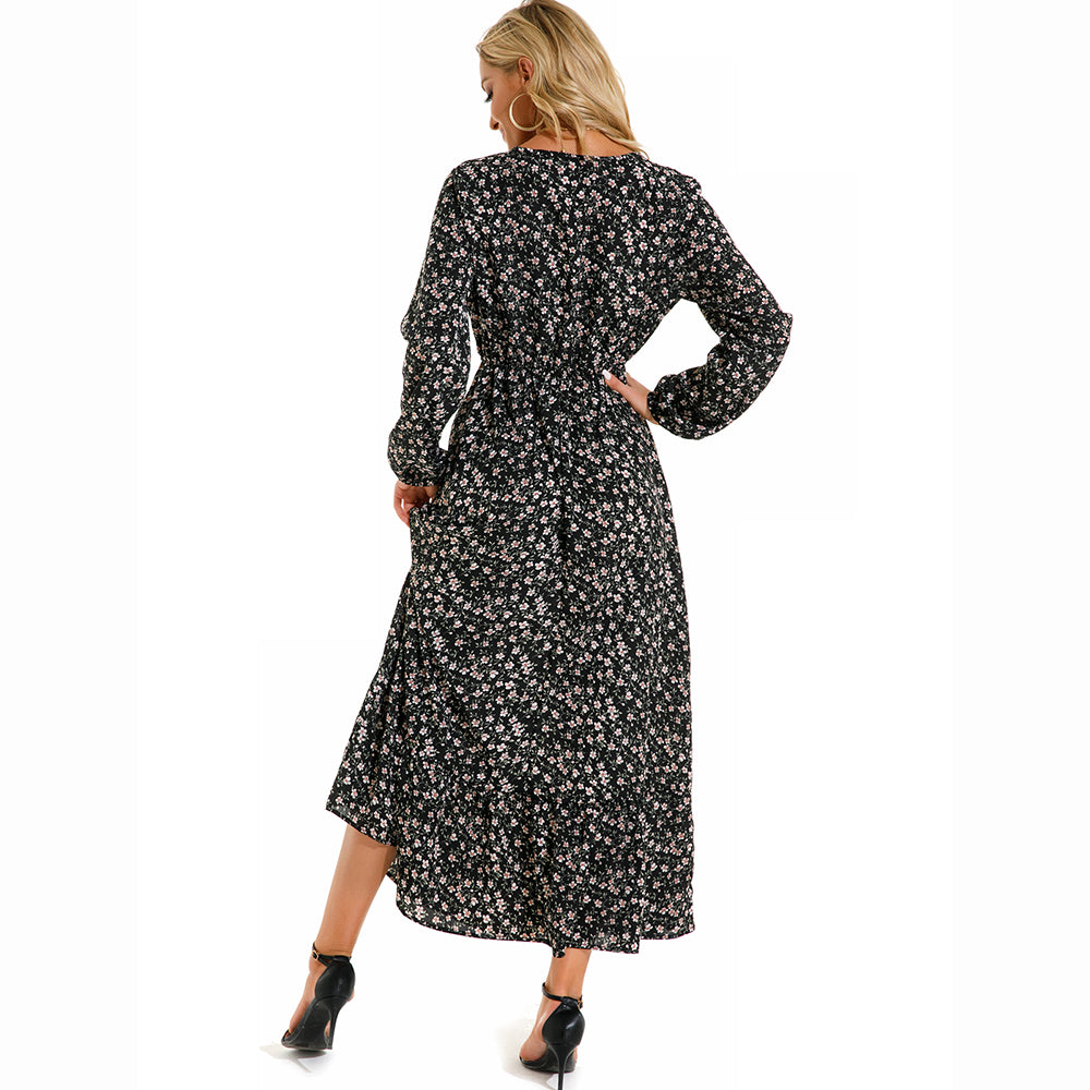 Trisha | Floral Print Maxi Dress Long Sleeves