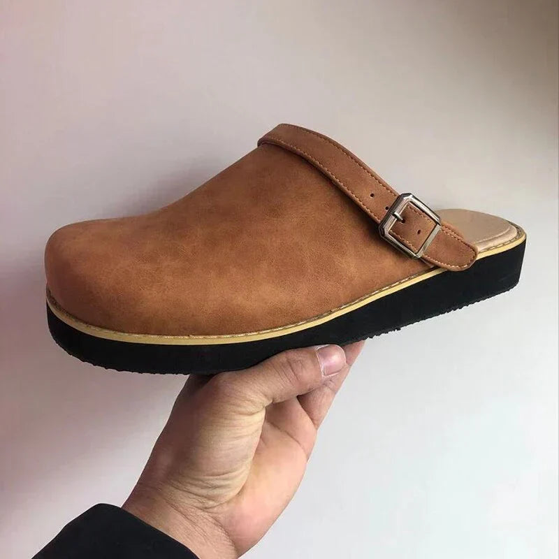 Eckhart | Slip On Clog Shoes Buckle Strap Thick Sole