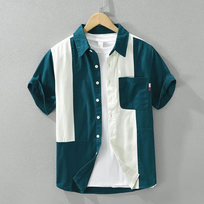 Biagio | Short Sleeve Colour Block Button Shirt