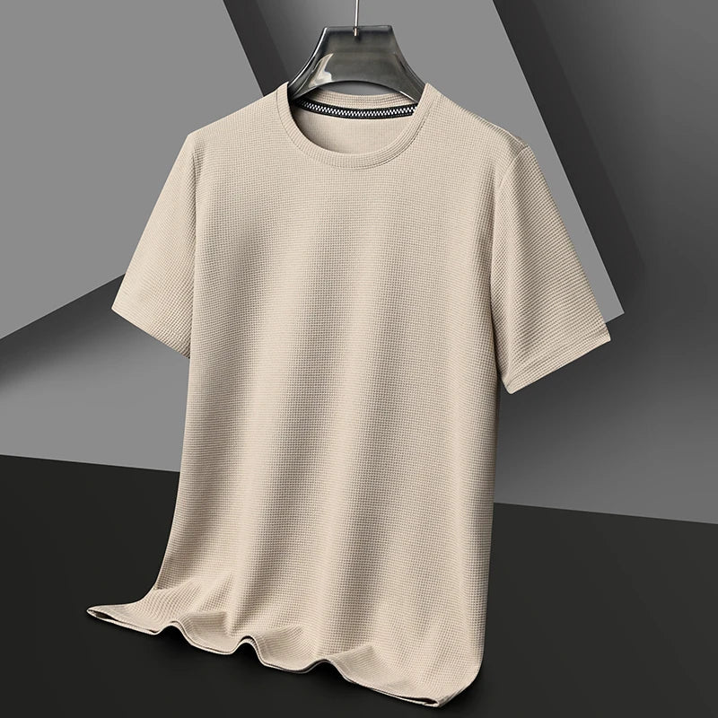 Michalis | Crew Neck Textured Short Sleeve T-Shirt
