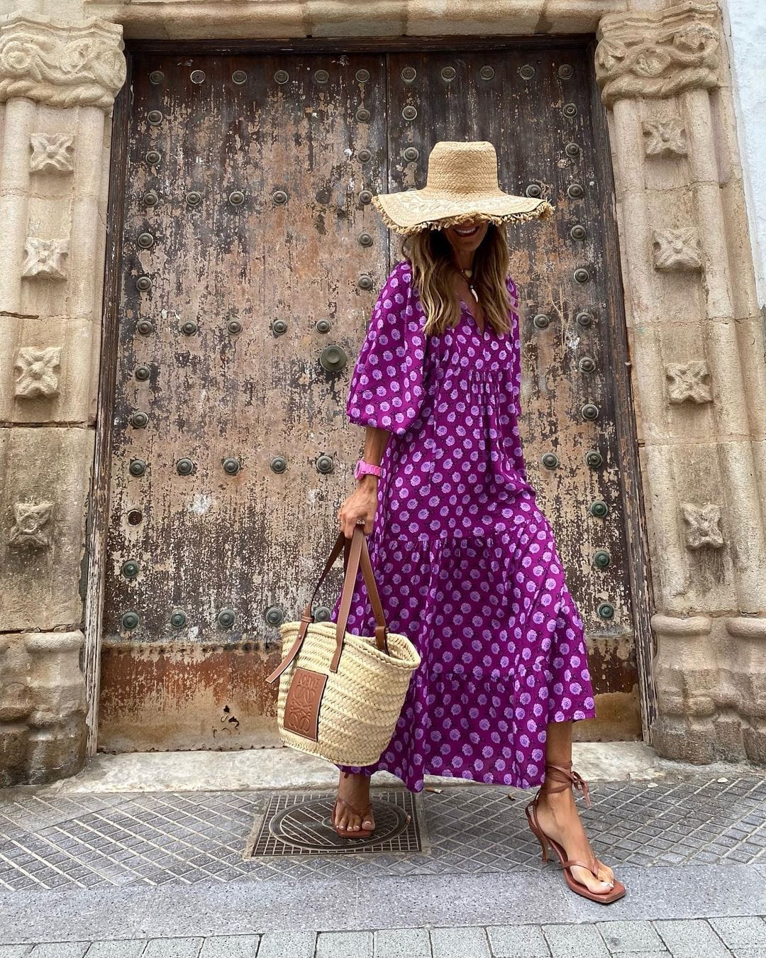 Tessa | Geometric Print V-Neck Maxi Dress