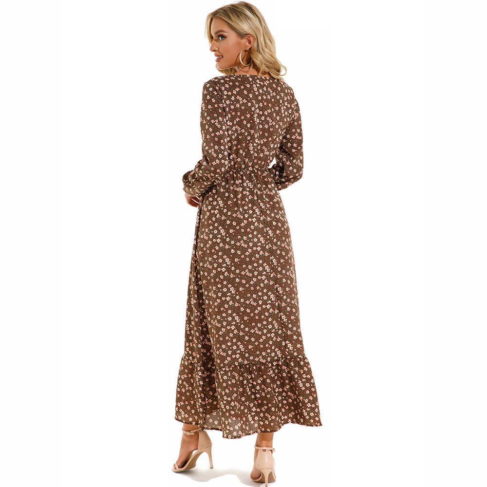 Trisha | Floral Print Maxi Dress Long Sleeves
