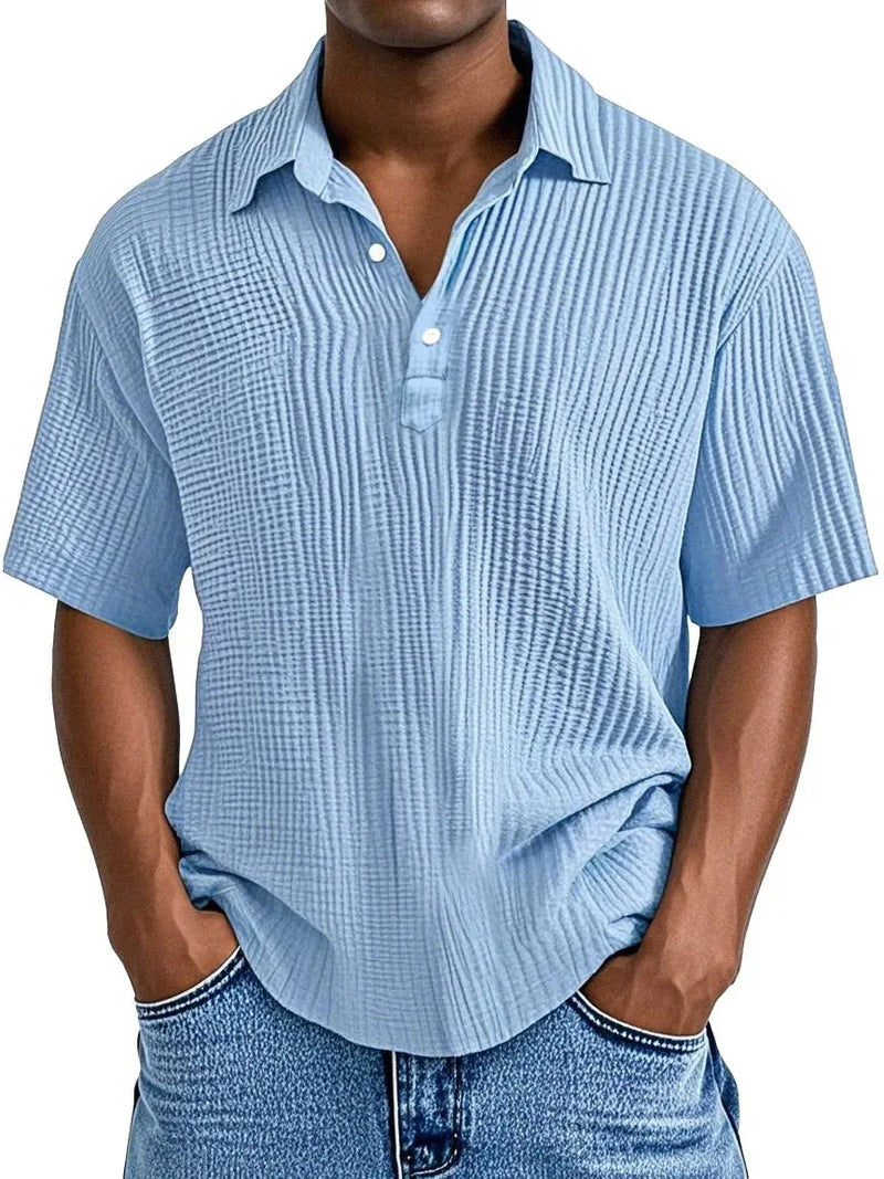 Hauser | Textured Short Sleeve Polo Shirt